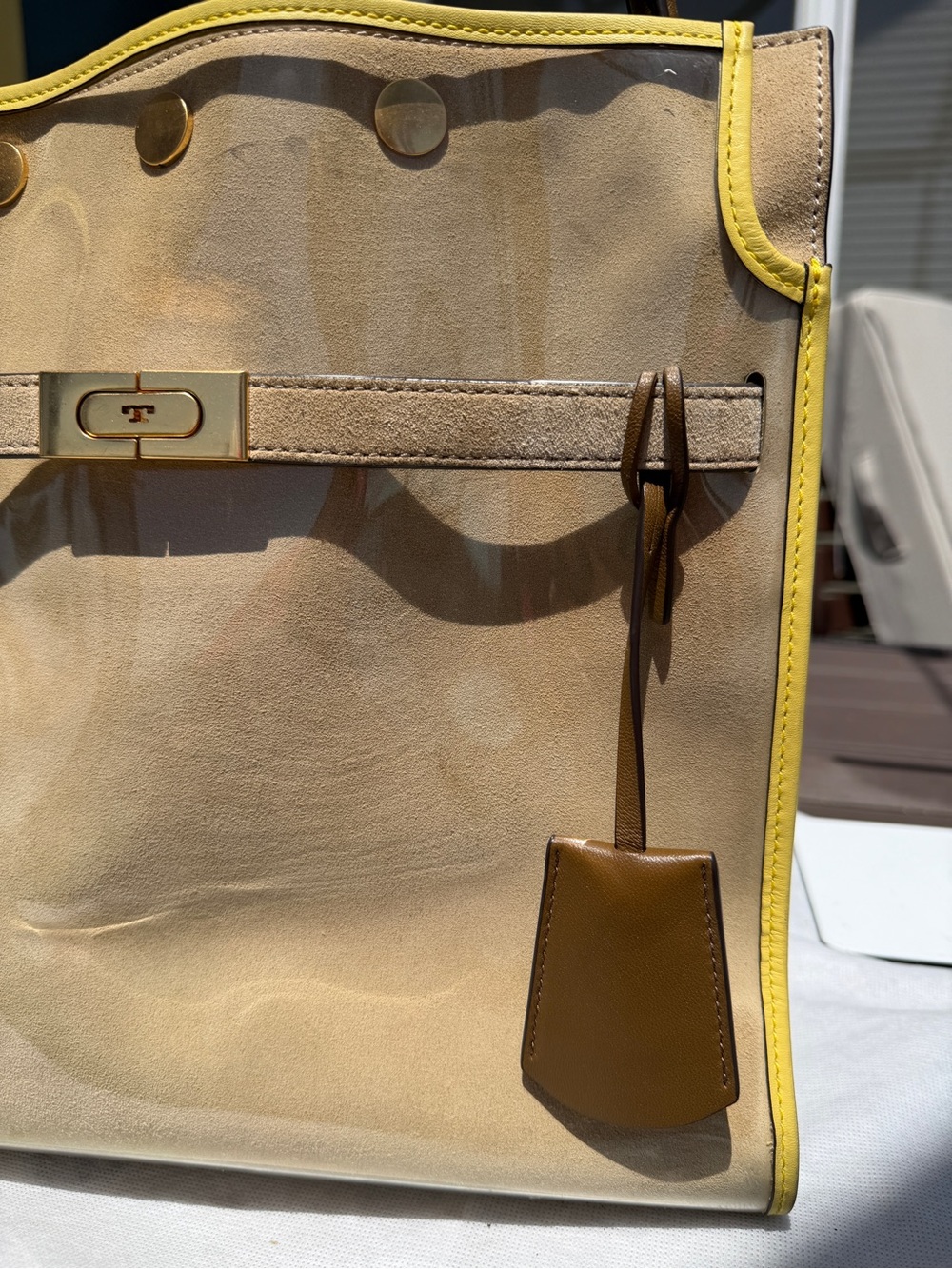 Tory Burch Lee Radziwill Raincoat Double Satchel with a Shoulder Strap - Picture 13 of 15